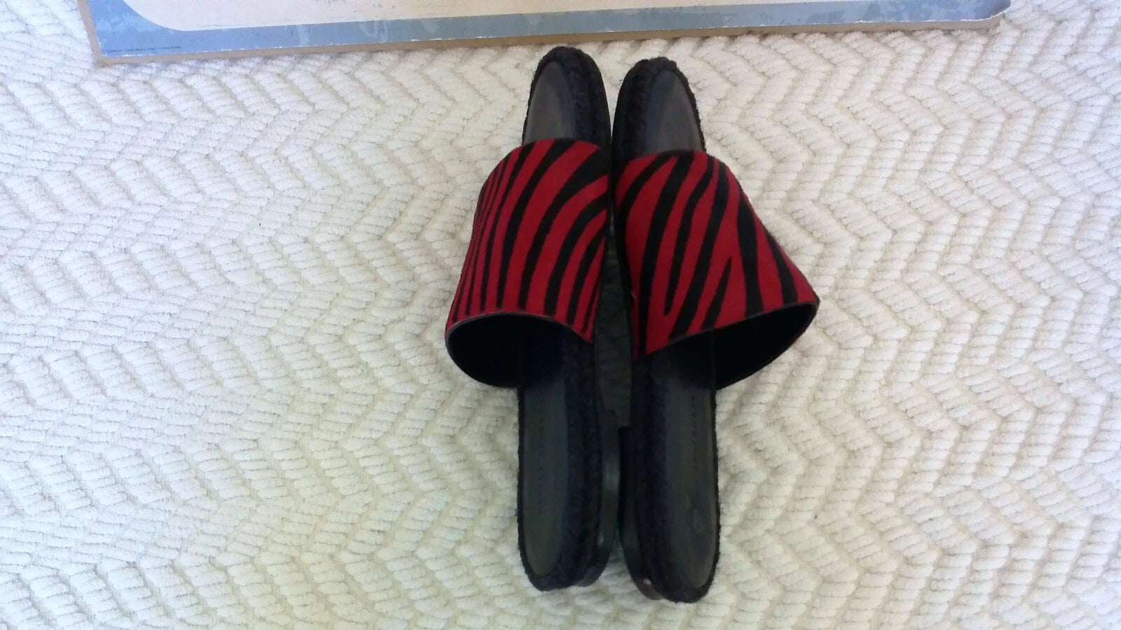 Haider Ackermann Black Red Pony Style Calfskin Slide Sandals Size 6 36 - NICE