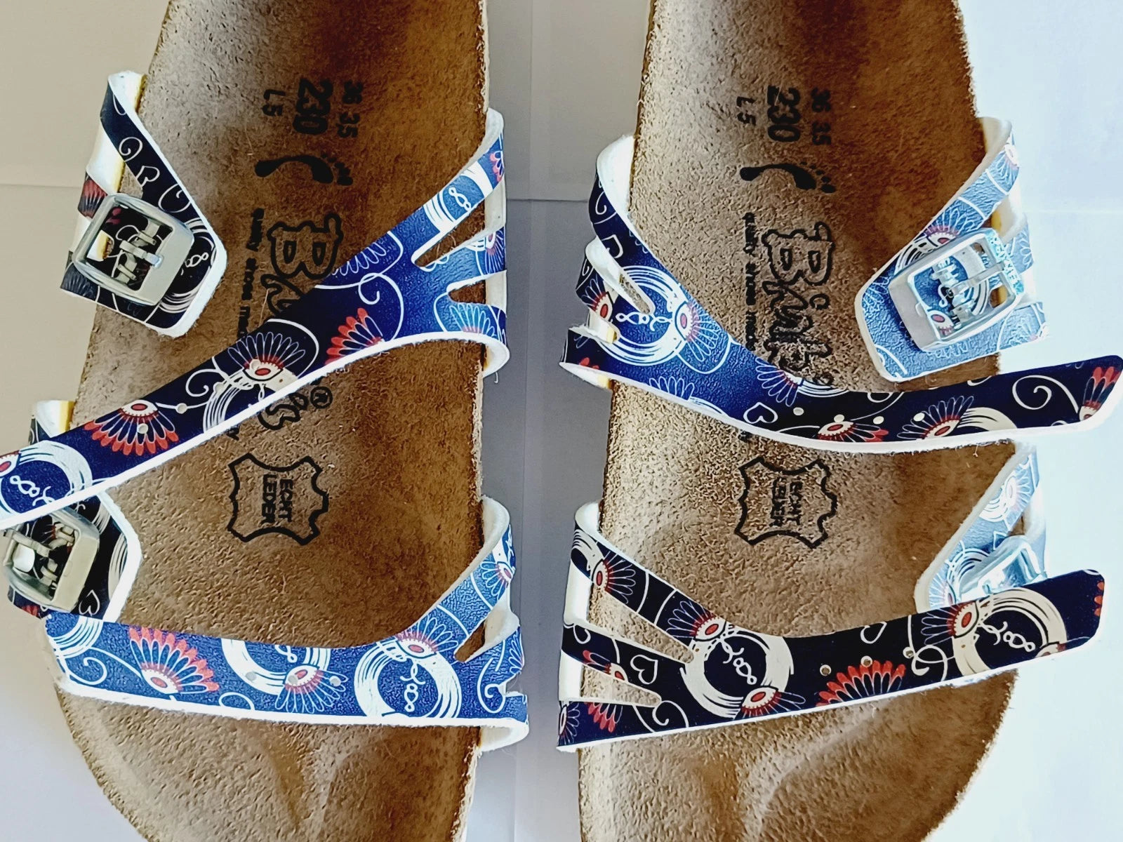 Birkenstock Birkis Sandals Women's 5 36 Blue Multicolored Paisley Sandals Shoes