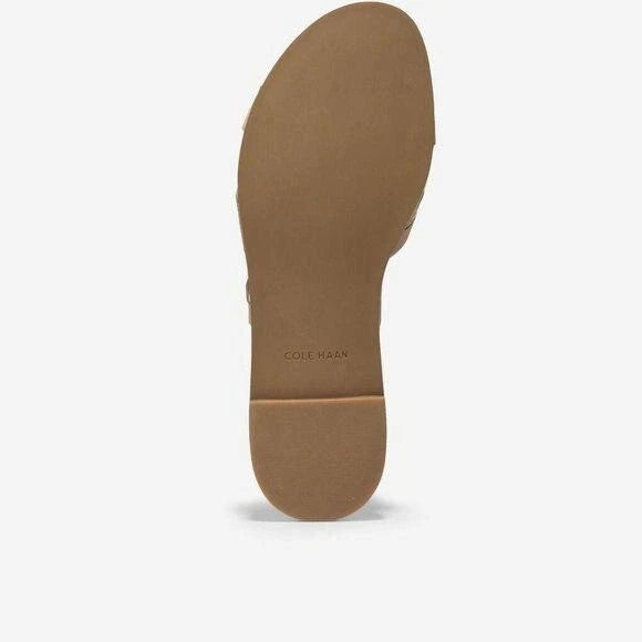 Cole Haan Python-Print Fairen Leather Strappy Buckle Slide Flat Sandals Size 8M