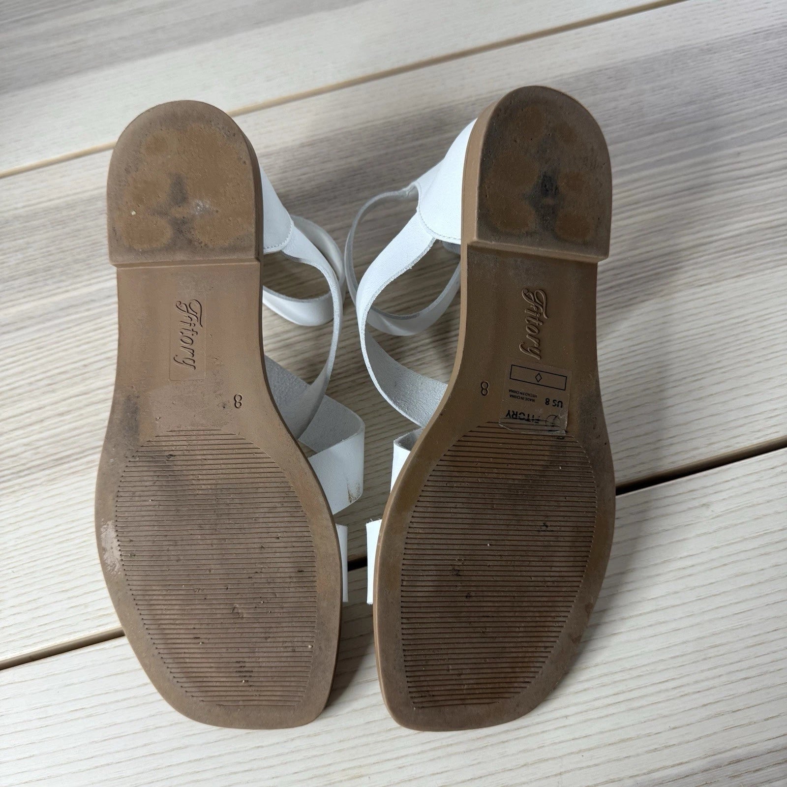 FITORY Women Flat Sandals With Casual Fashion Slides Open Toe Strap Zipper 8