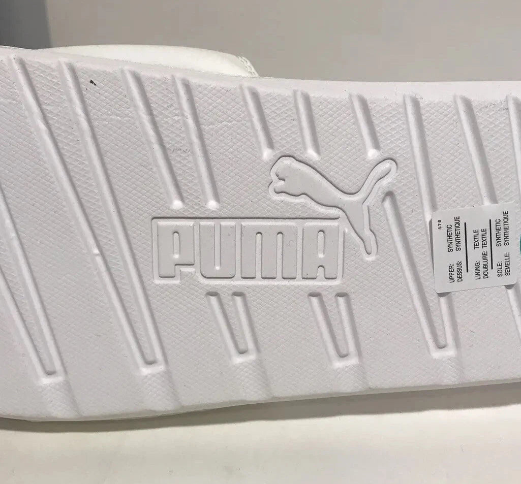 PUMA  Women's  Slides Sandals White Gold Casual Fashion  Womens Size 8 Retro