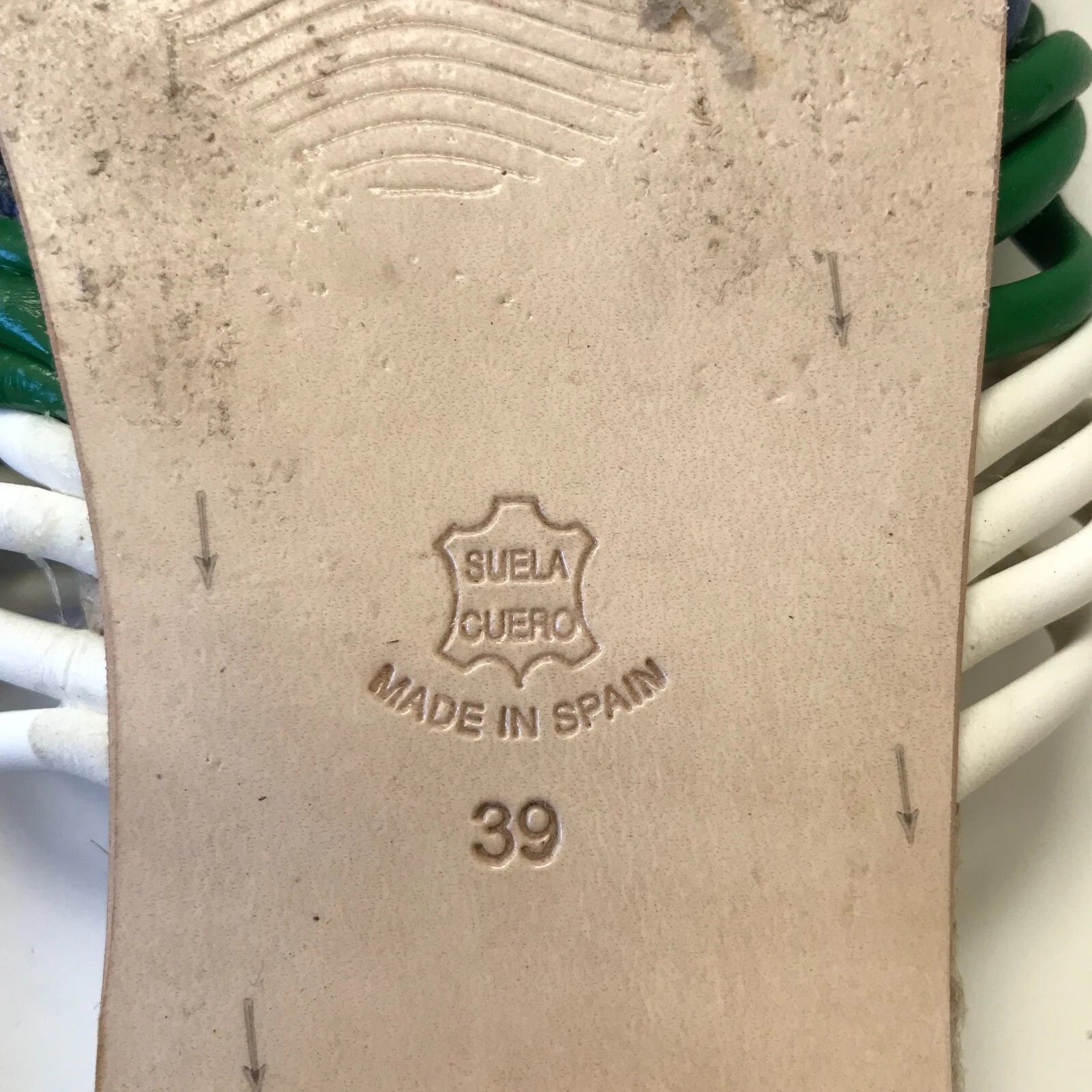 Anthropologie Marea Leather Braided Espadrille Sandals Slides Womens 39 9 Blue