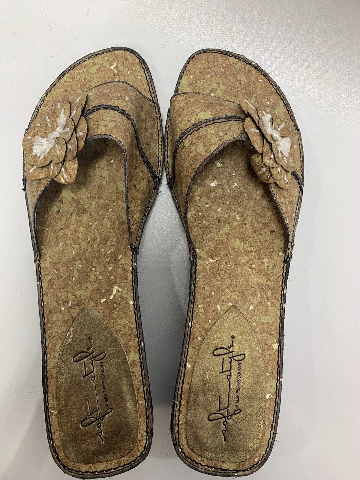 Soft Style Hush Puppies Women's 9M Block Heel Slip-on Slide Sandal