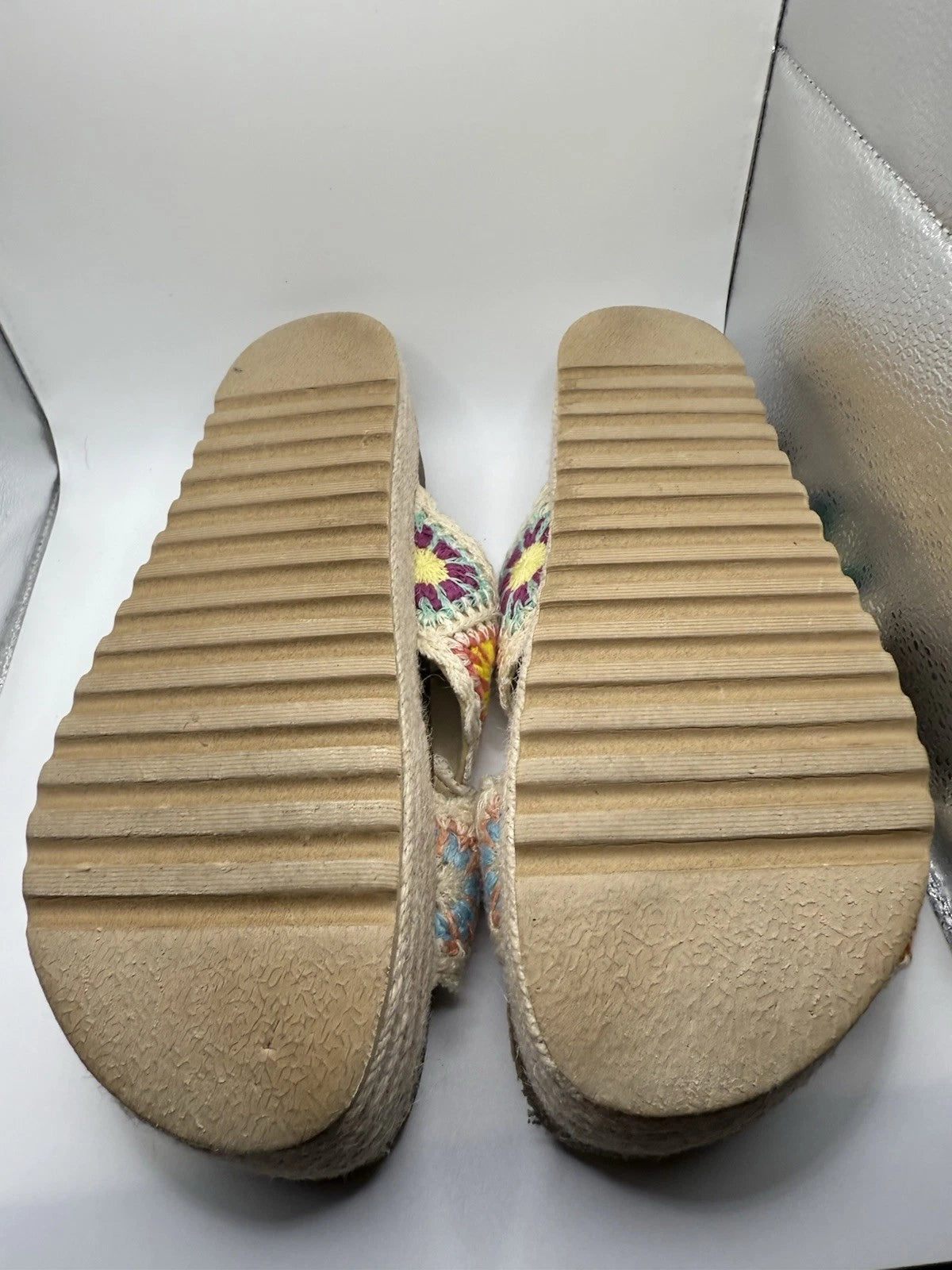 DIRTY LAUNDRY Crochet Knit Sandal Criss Cross Slide Platform Espadrille Women 10