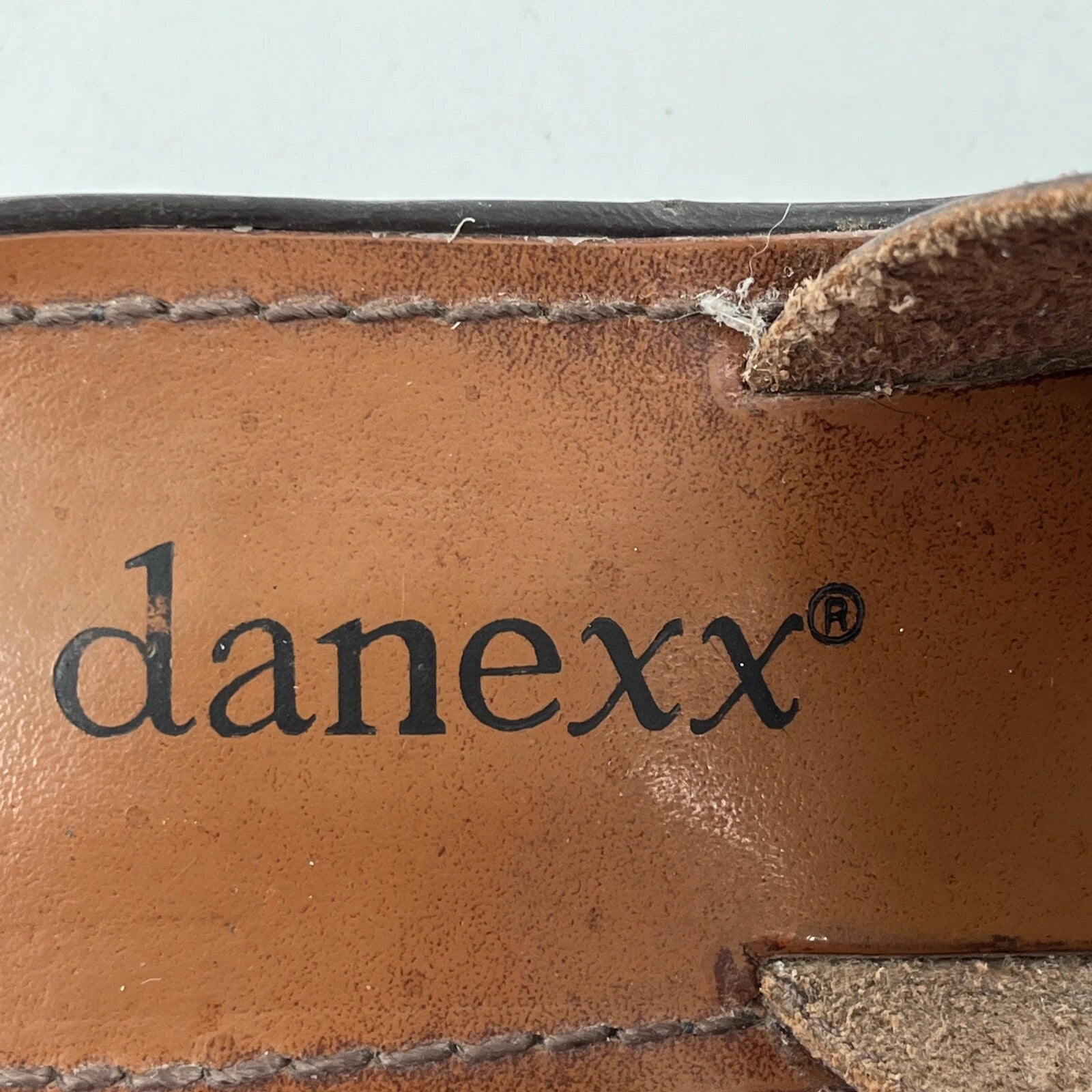 Danexx Womens Slides Sandals Brown Leather Flip Flop Style Block Heel Slip On 6
