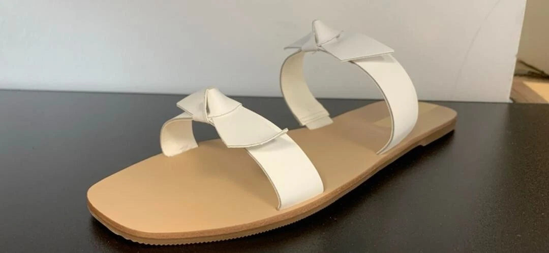 KAANAS Recife Womens Knotted Slide Sandal Sz 10M white