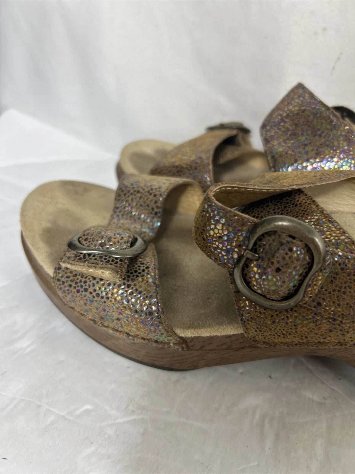 Dansko Sophie Iridescent Double Strap Clog Slide Sandals Sz 41 US Size 10.5 - 11