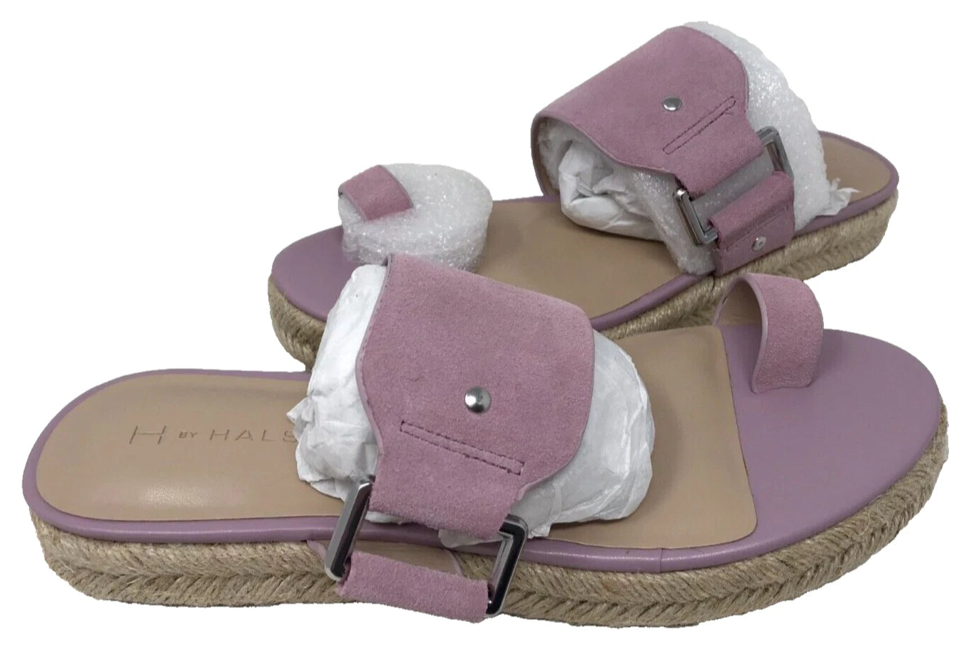 H By Halston Women's Savannah Slip On Slide Sandals W/Toe Ring Orchid Size:8