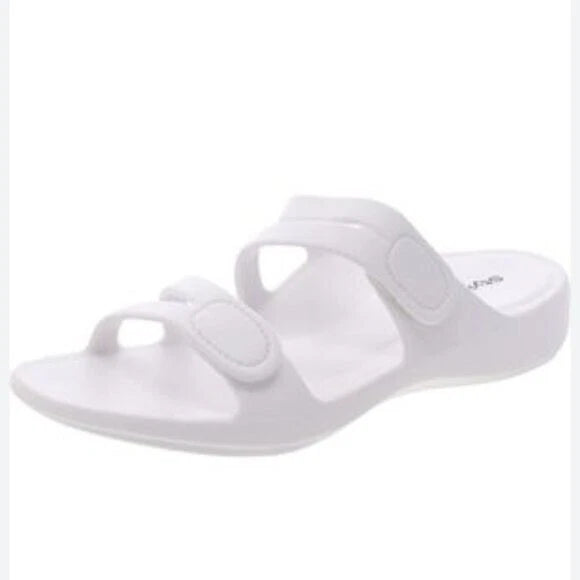 NEW Style & Co Women's 10M White Jessaa Slide Sandals With Adjustable Straps