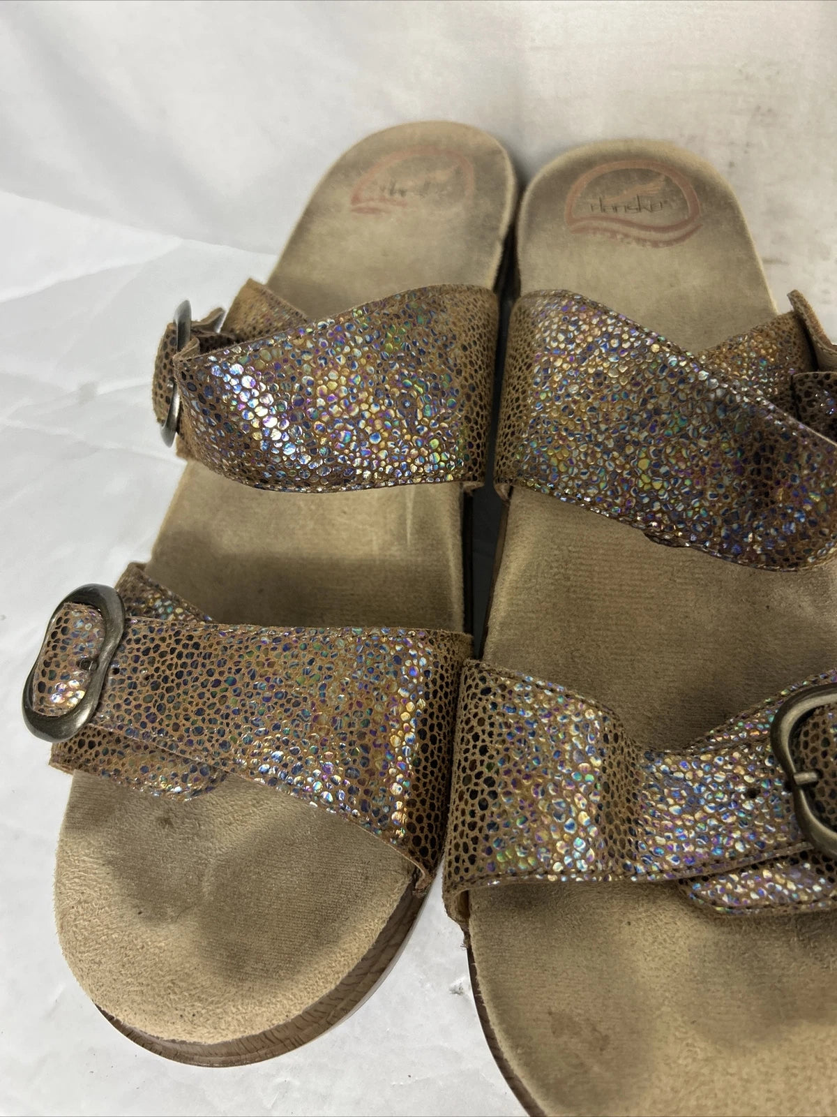 Dansko Sophie Iridescent Double Strap Clog Slide Sandals Sz 41 US Size 10.5 - 11
