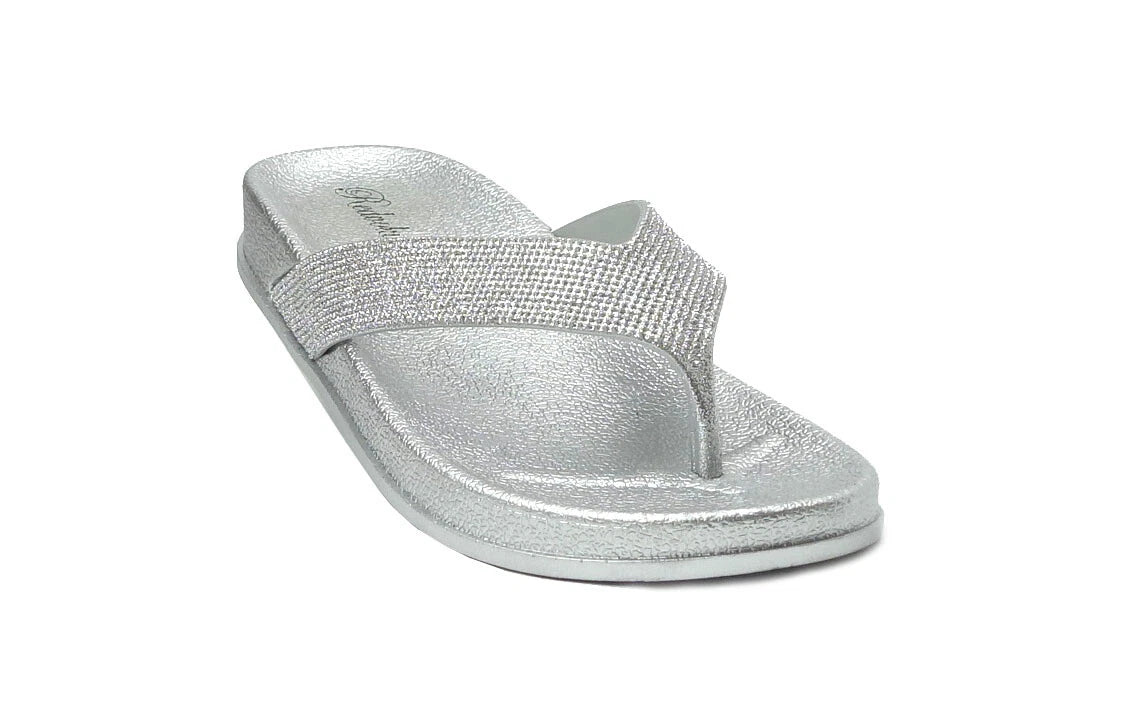 NEW Women's Fashion Glitter Thong Flip Flop Rhinestone Sandals Soft Rubber Sole