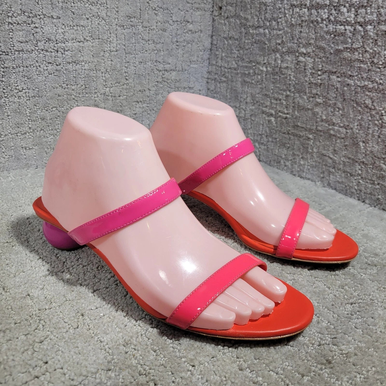 Kate Spade Palm Springs Women's Size 8B Pink Coral Patent Leather Slide Sandals