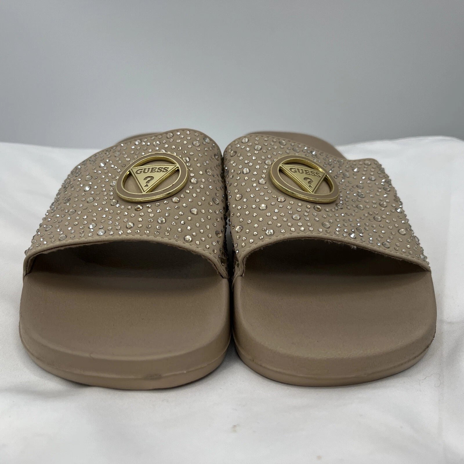 Guess Women's Slip On Sillia Gold Pool Slides US Size 9M Style: #GFSILLIA
