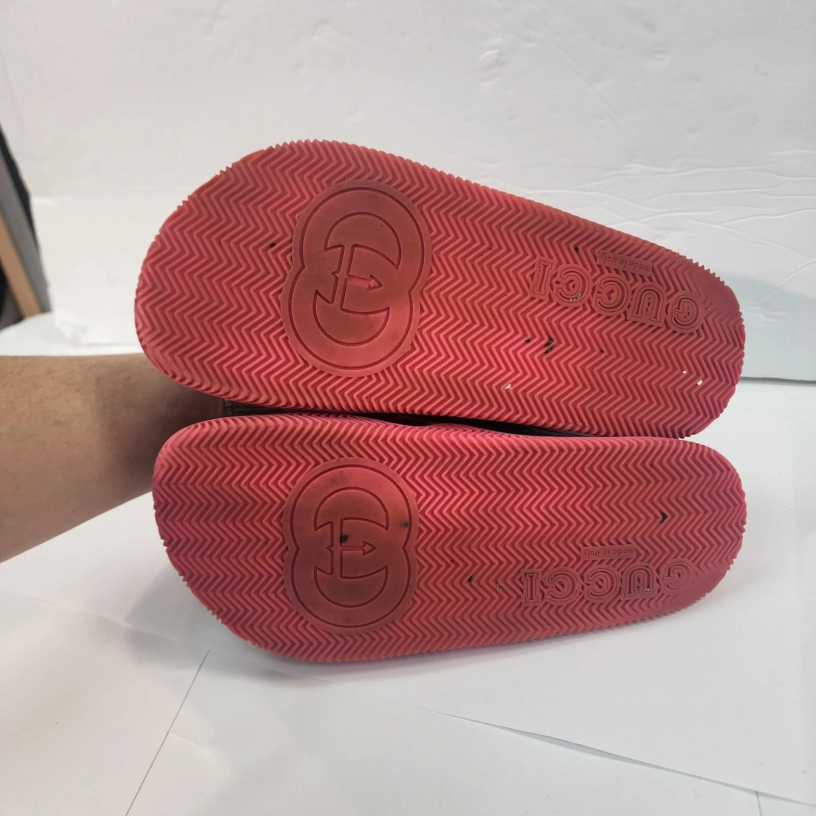 Gucci Womens Rubber Web Striped Sandals Slides size 36 #Q#