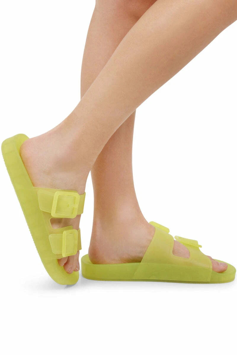 New Balenciaga Women's Mallorca Transparent Dual-Buckle Slide Sandal US 8/Eur 38