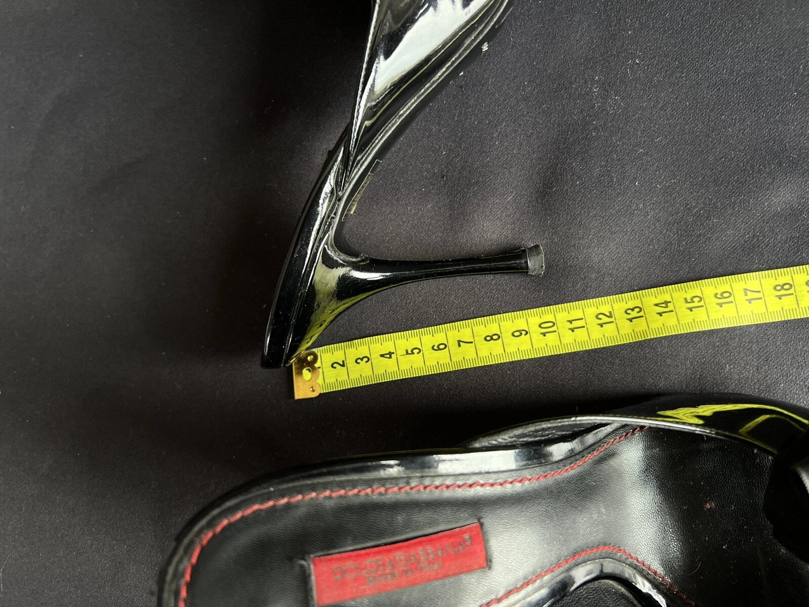 Dolce & Gabbana Women's Heeled Slides Sandals Black Patent Leather Size 38,5