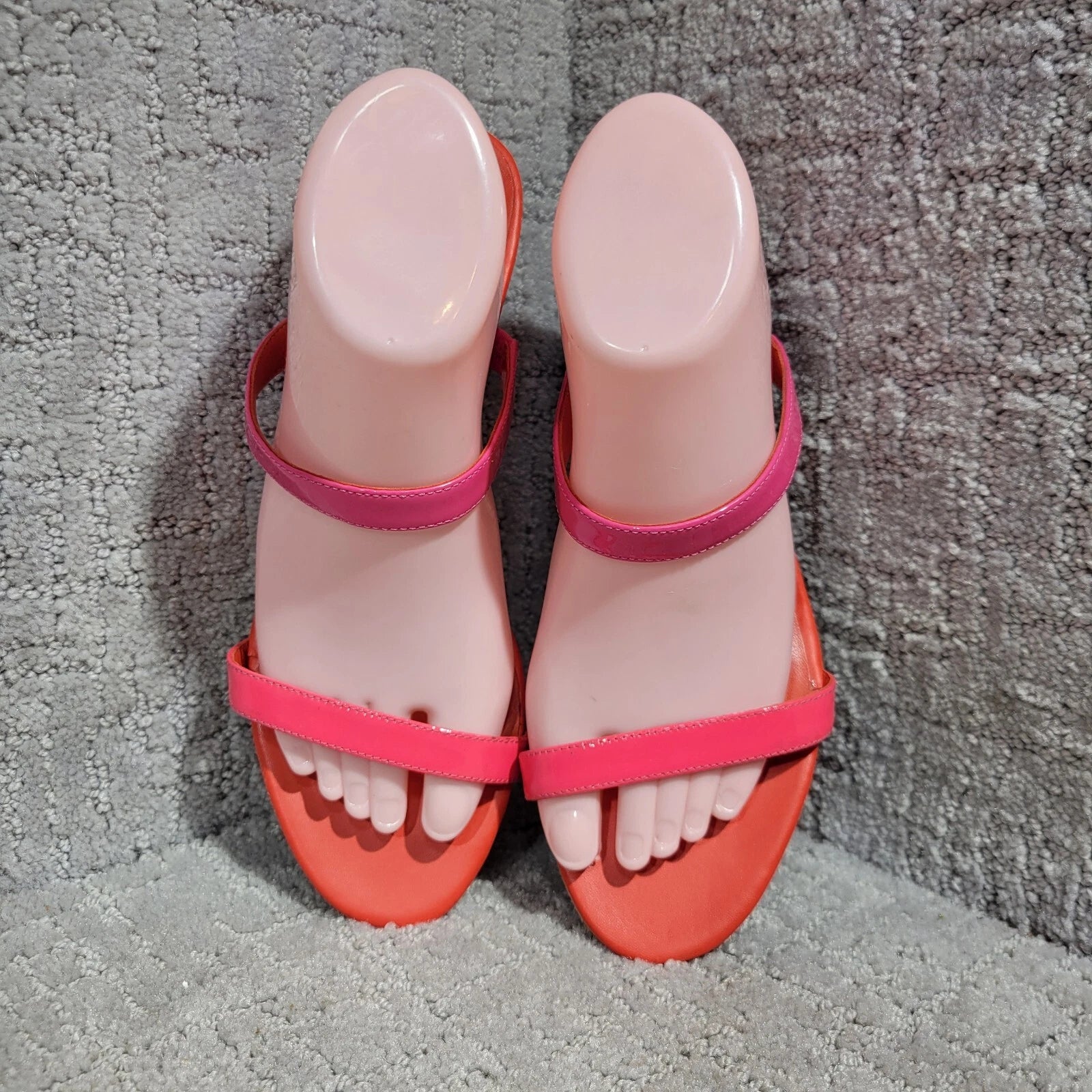Kate Spade Palm Springs Women's Size 8B Pink Coral Patent Leather Slide Sandals