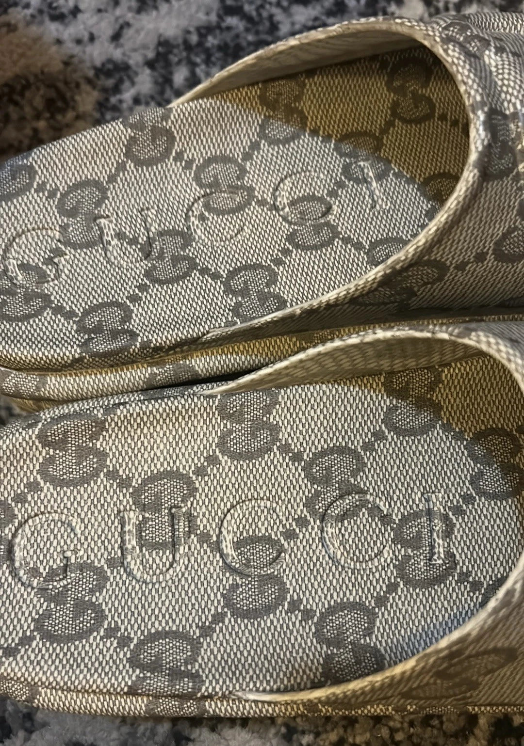 Gucci Interlocking G Monogram Slide Platform Sandal size 41