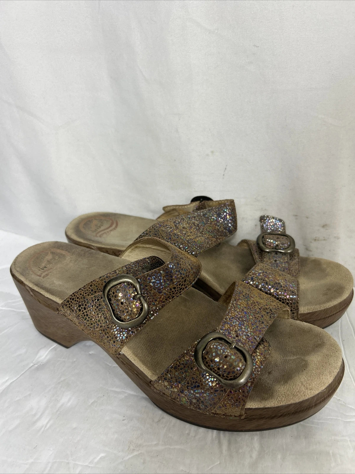 Dansko Sophie Iridescent Double Strap Clog Slide Sandals Sz 41 US Size 10.5 - 11