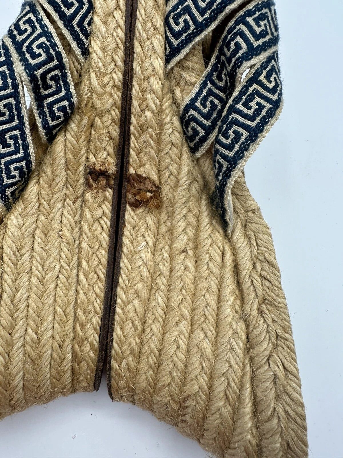 Stubbs & Wootton Blue Geometric Nylon Espadrilles Wedge Sandals Women Sz 7