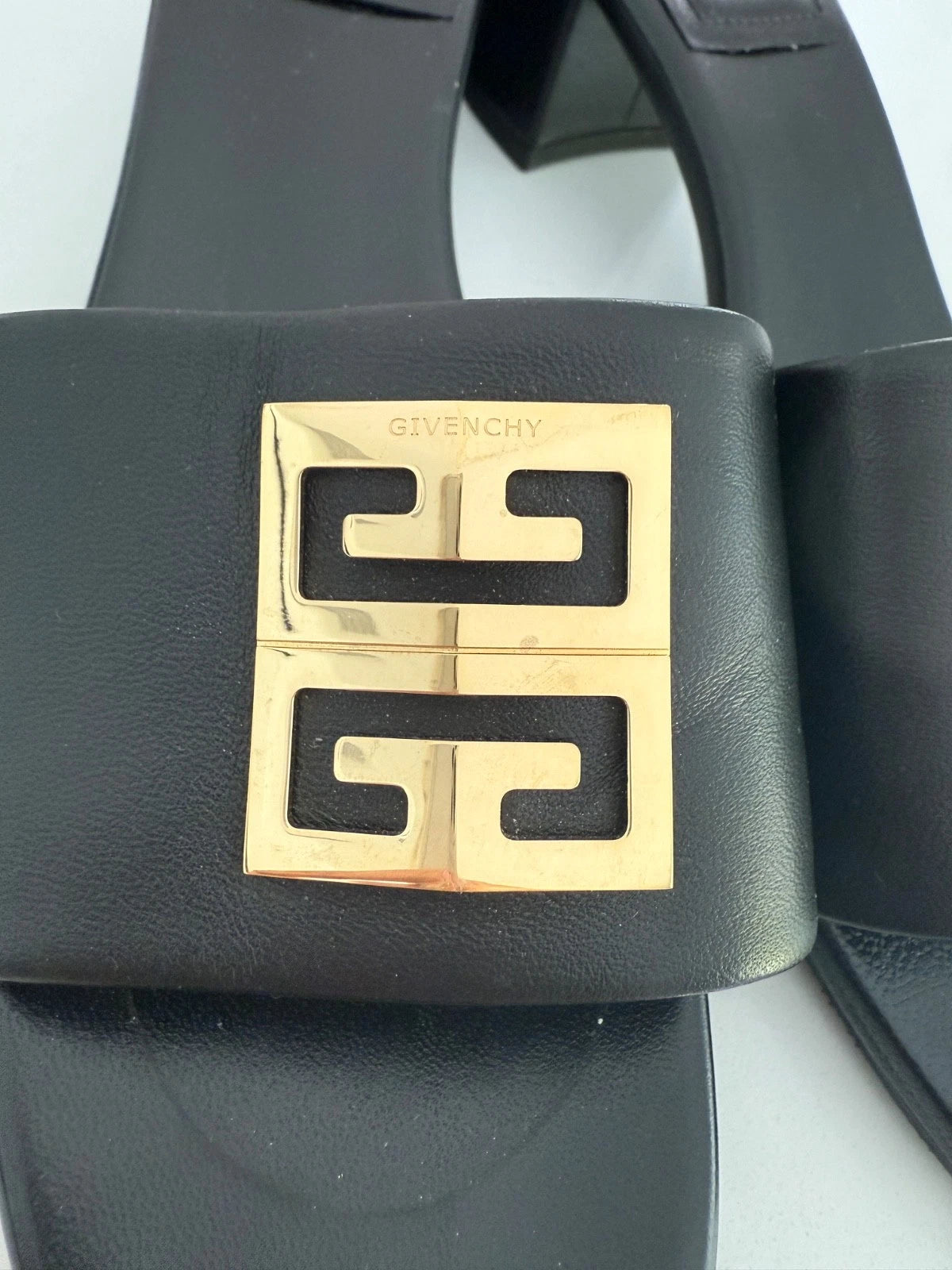 Givenchy Black 4G Block Heel Slide Sandals 9.5
