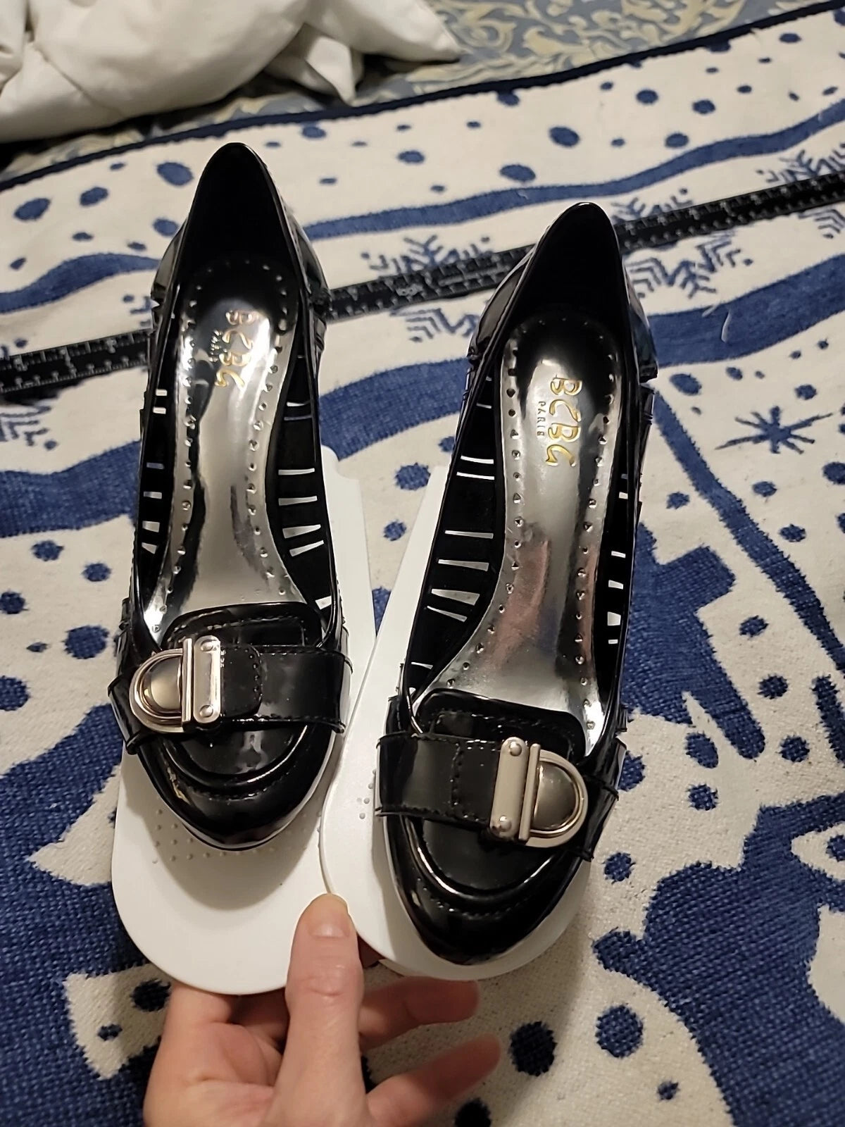 Bcbg Paris PL-Careen Black Wedge Loafer Style Sandals Size 9B