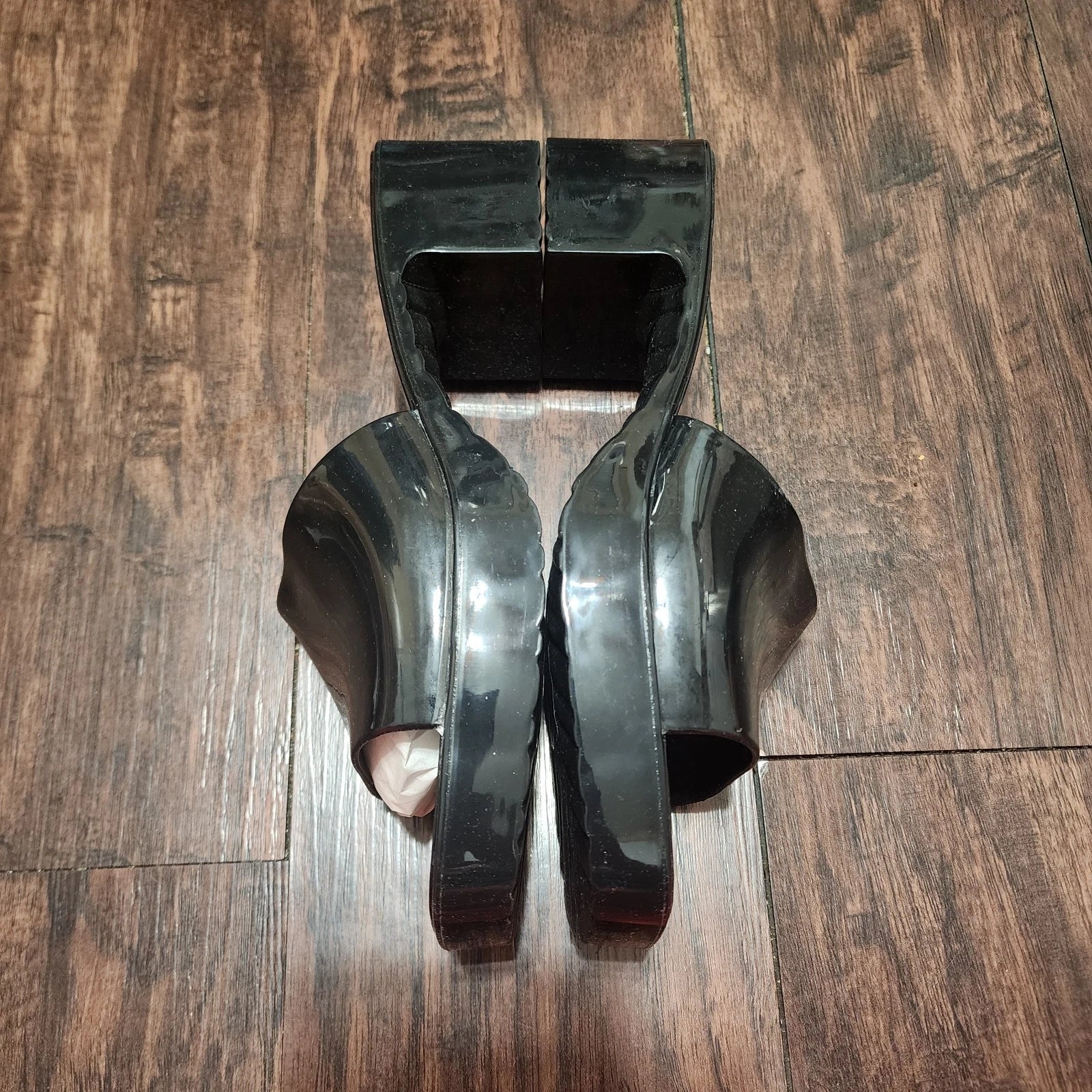 Nicole Miller New York Sandals Womens 8 Black Tikky Style Platform With Heel