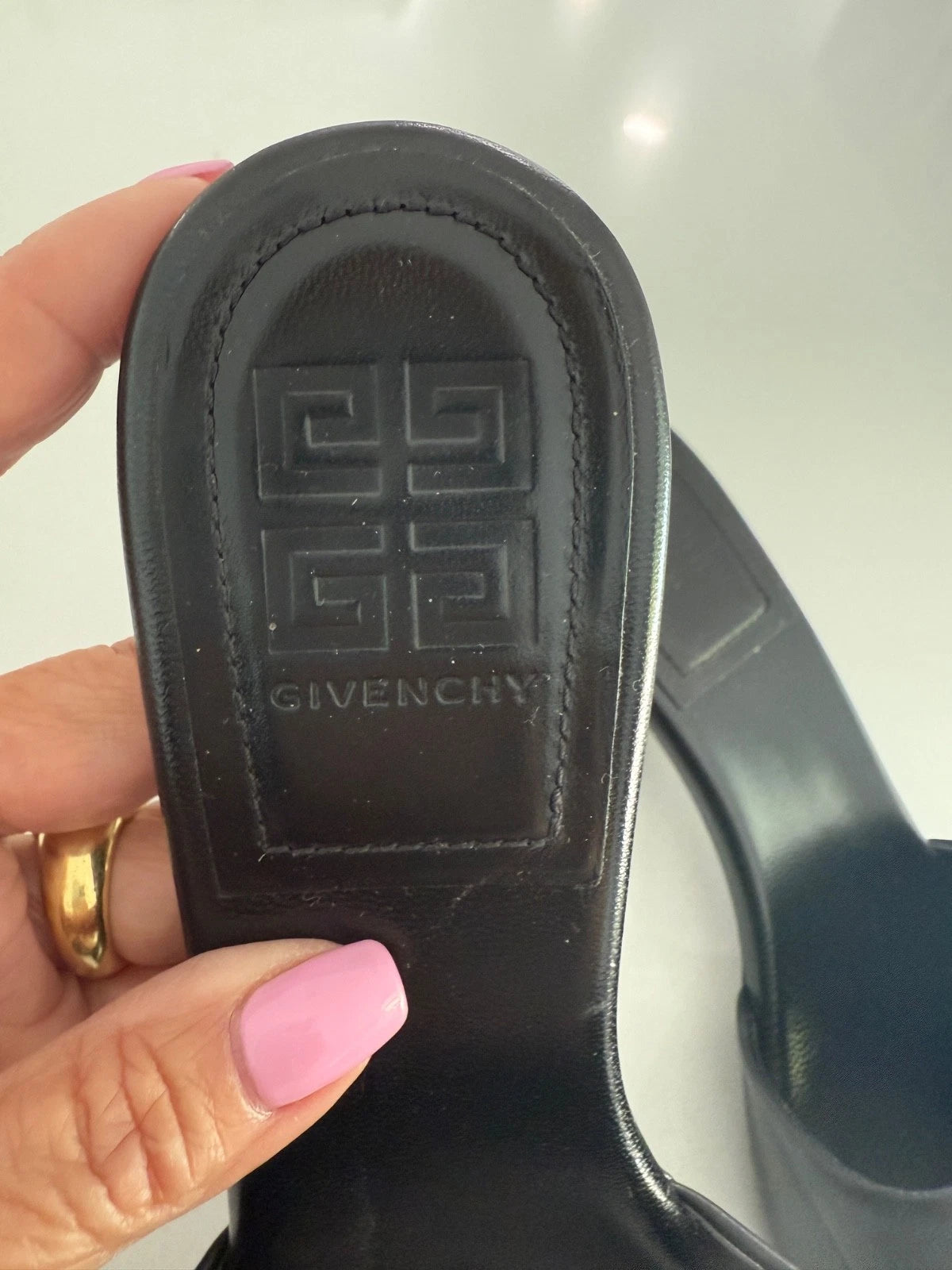 Givenchy Black 4G Block Heel Slide Sandals 9.5