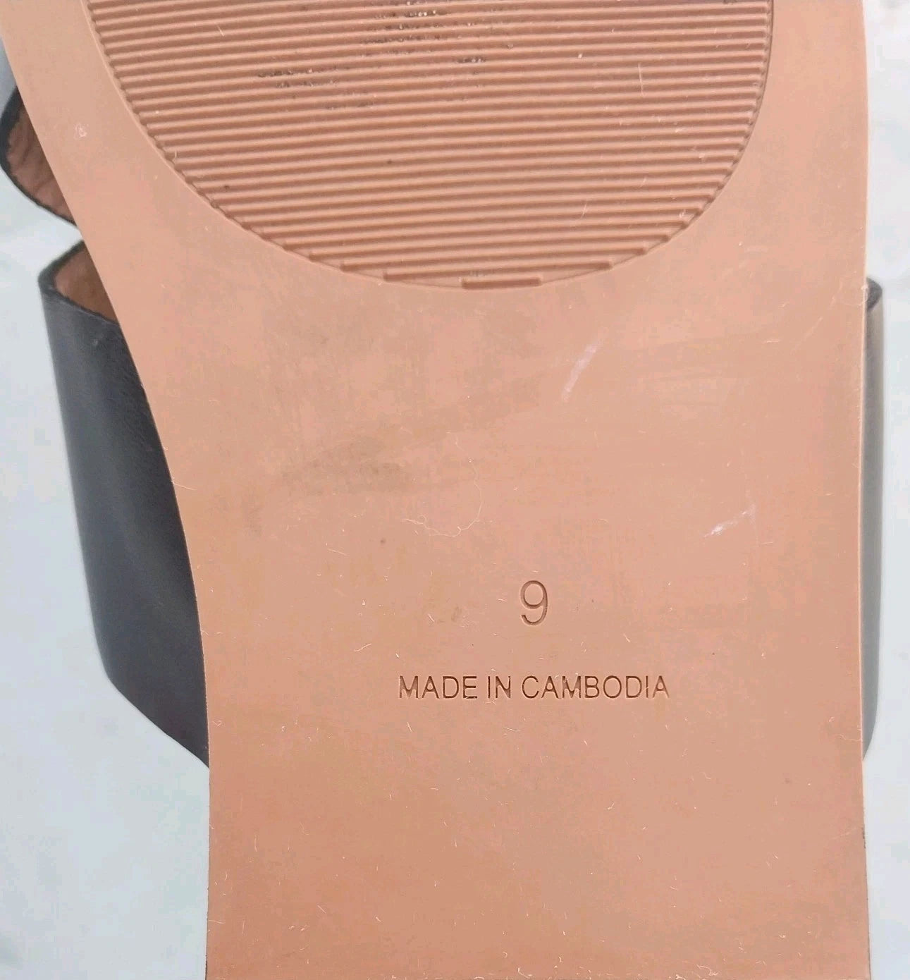 MADEWELL Size (9) Black Women's Upper Leather Criss-Cross Slip On Sandals