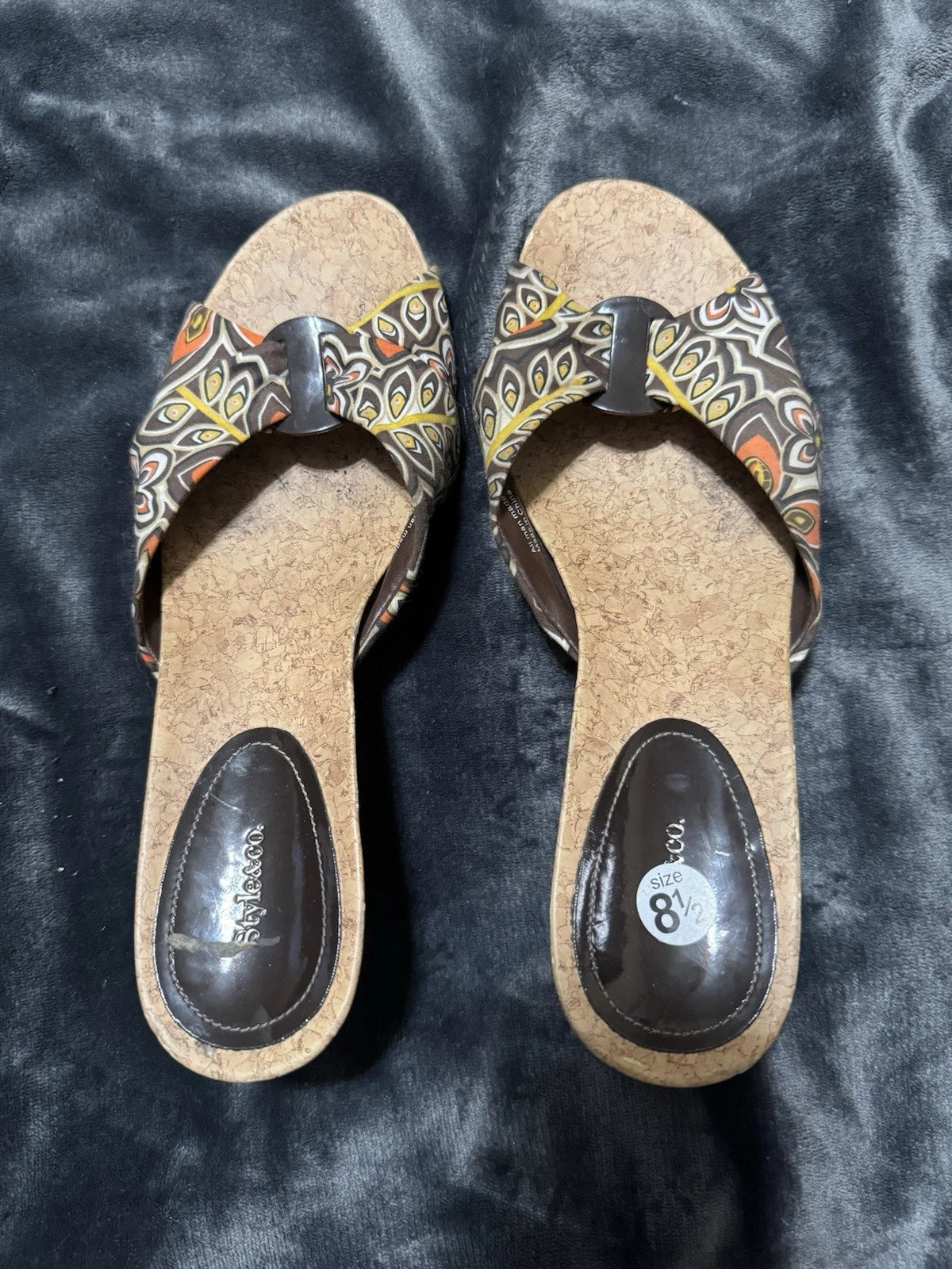 Style And Co Women’s Slide Sandals Size 8.5 Cork Sole