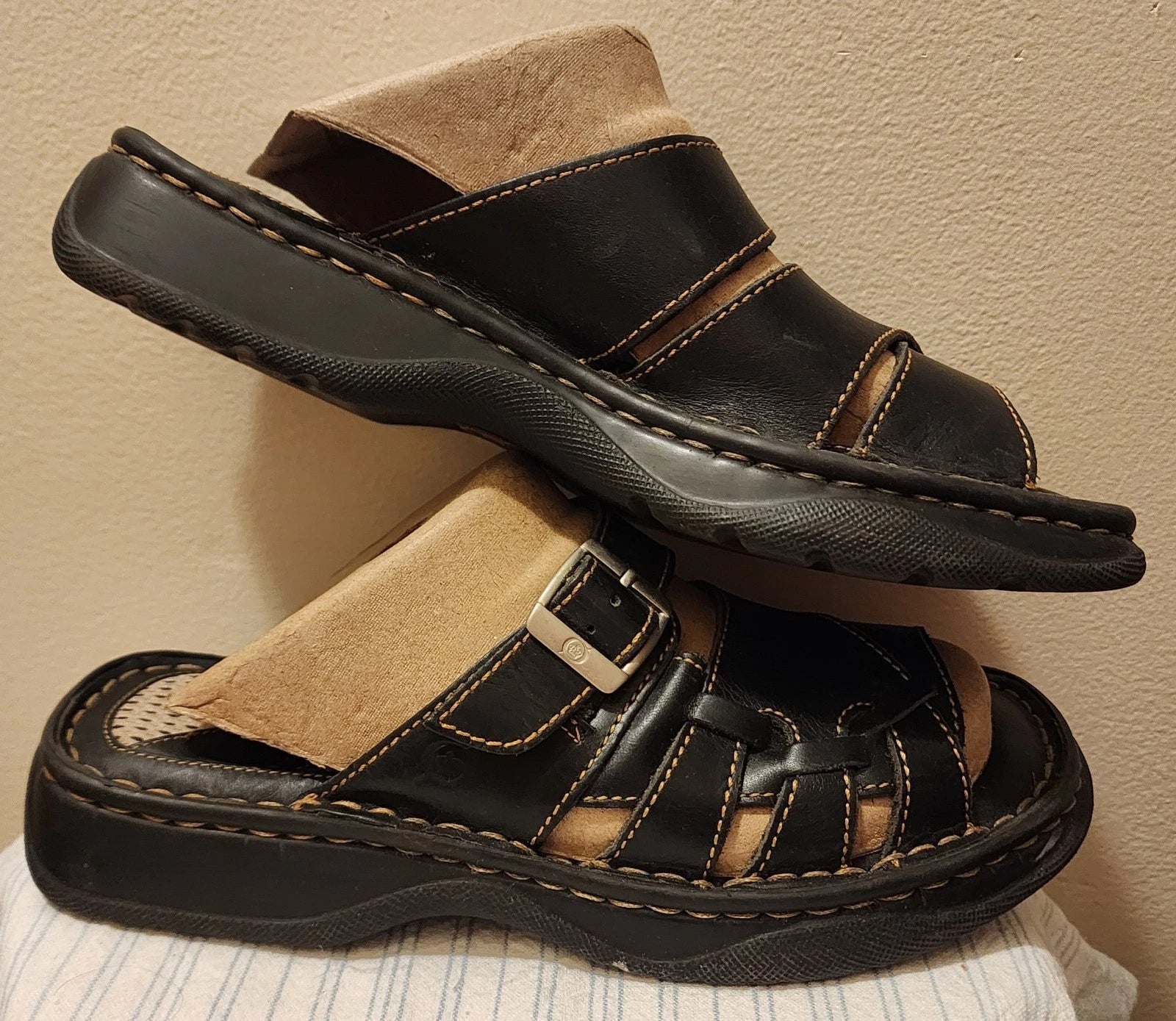 Vintage Y2K Born Sandals Womens Sz 8 Style B3463 Unisex Chunky Black