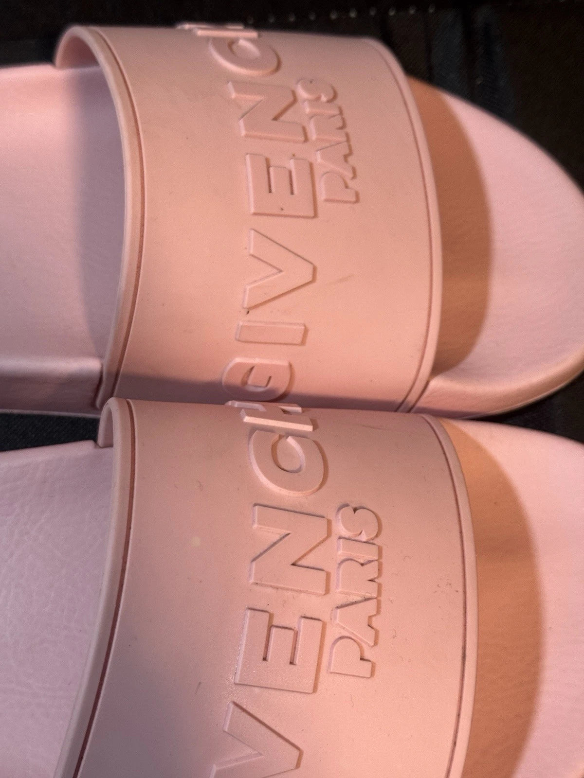 Givenchy Pink Platform Rubber Pink Logo Slide On Pool Sandal Flip Flop Flat 41