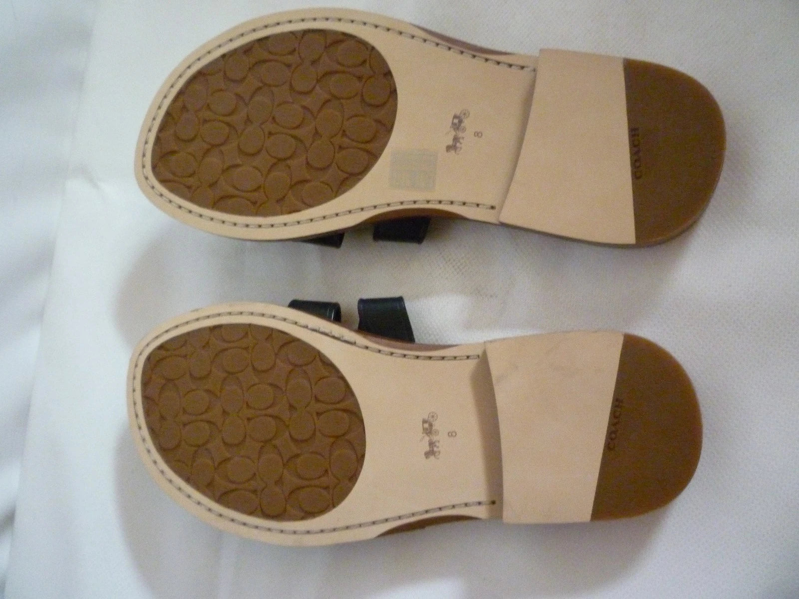 Coach Issa Black Leather Slides Sandal Shoes Women's UK 6 RRP £195 New US 8