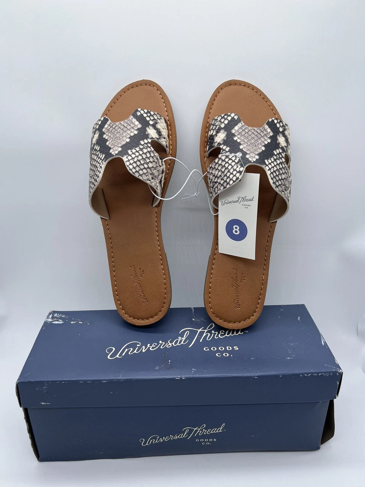 Universal Thread Womens Snake Print Jenny Style Slip On Slides Sandals Size 8