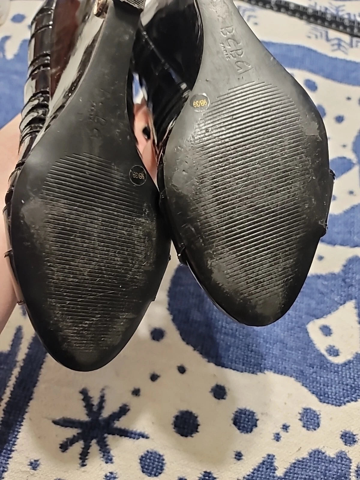 Bcbg Paris PL-Careen Black Wedge Loafer Style Sandals Size 9B