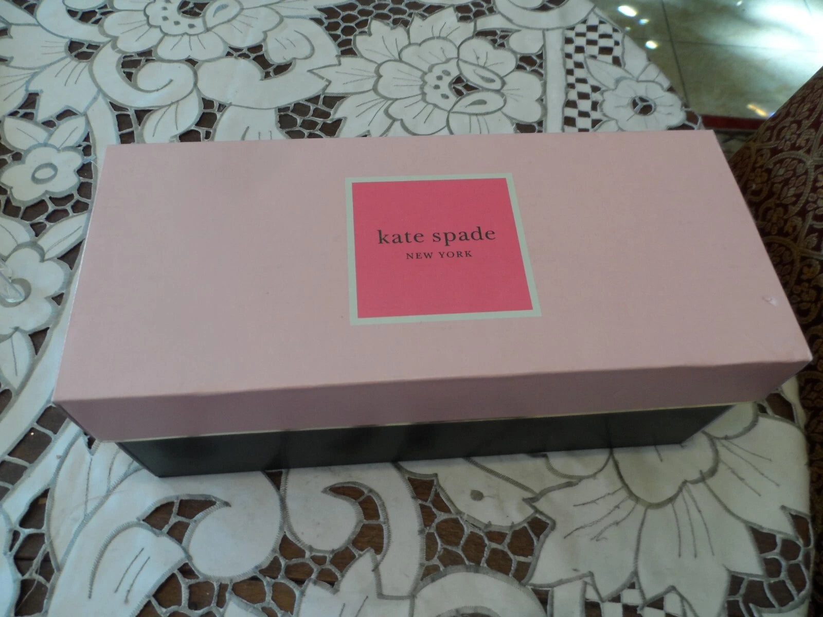 New Kate Spade New York Pink Madras Bikini Bow Slide Size 6.5B