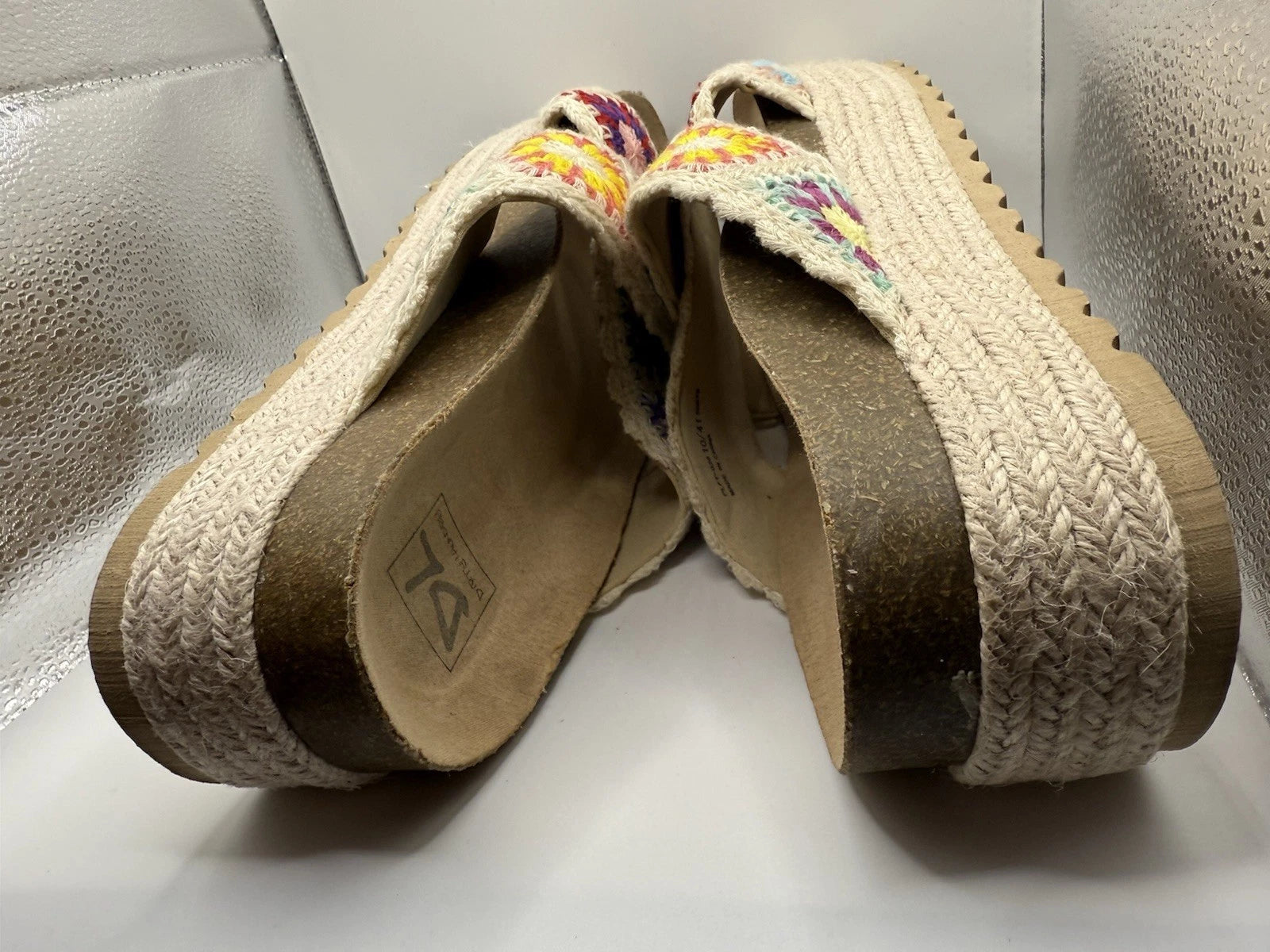 DIRTY LAUNDRY Crochet Knit Sandal Criss Cross Slide Platform Espadrille Women 10