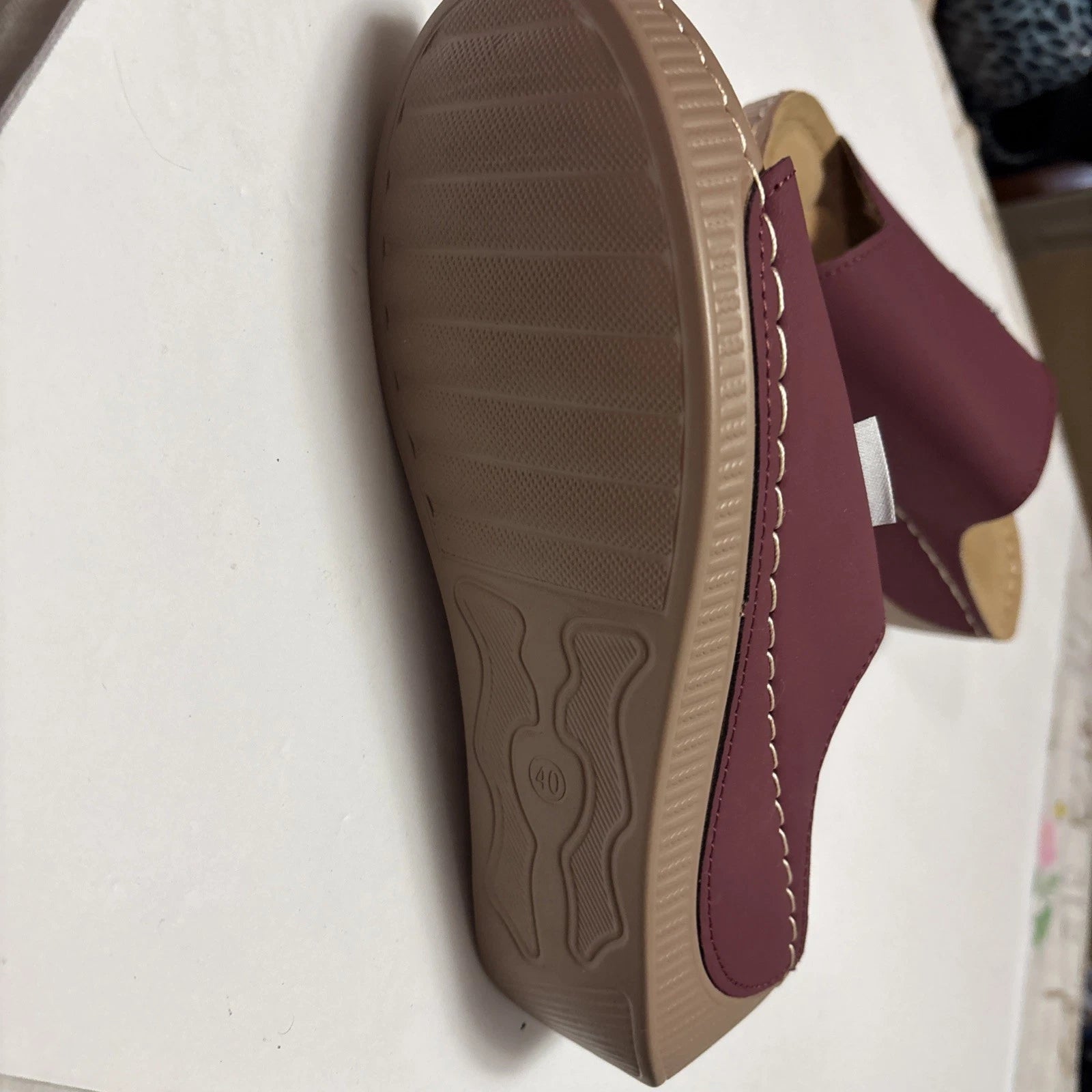 Fashion  Slip On Slide On Sandals Brown Size 40