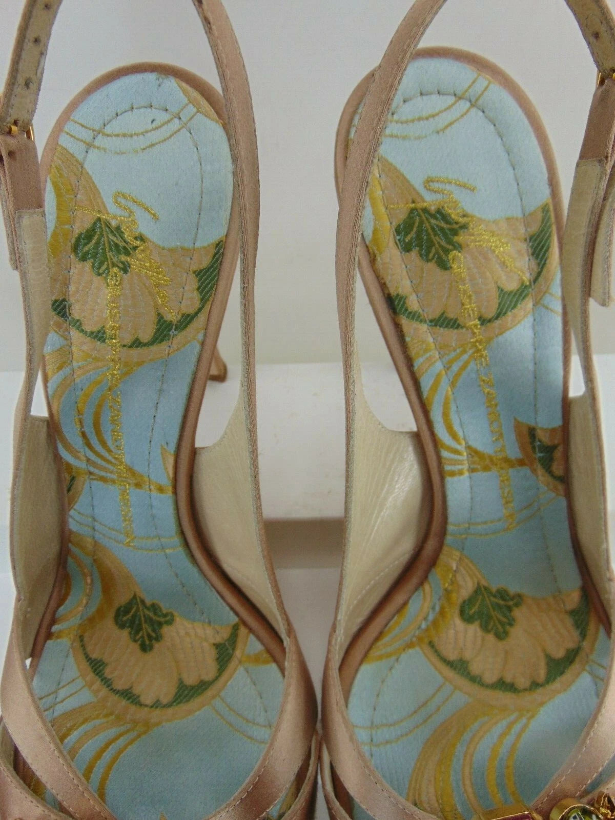 GIUSEPPE ZANOTTI JEWELED ANKLE STRAP SATIN HIGH HEEL SANDALS EURO 40 M $995.00!