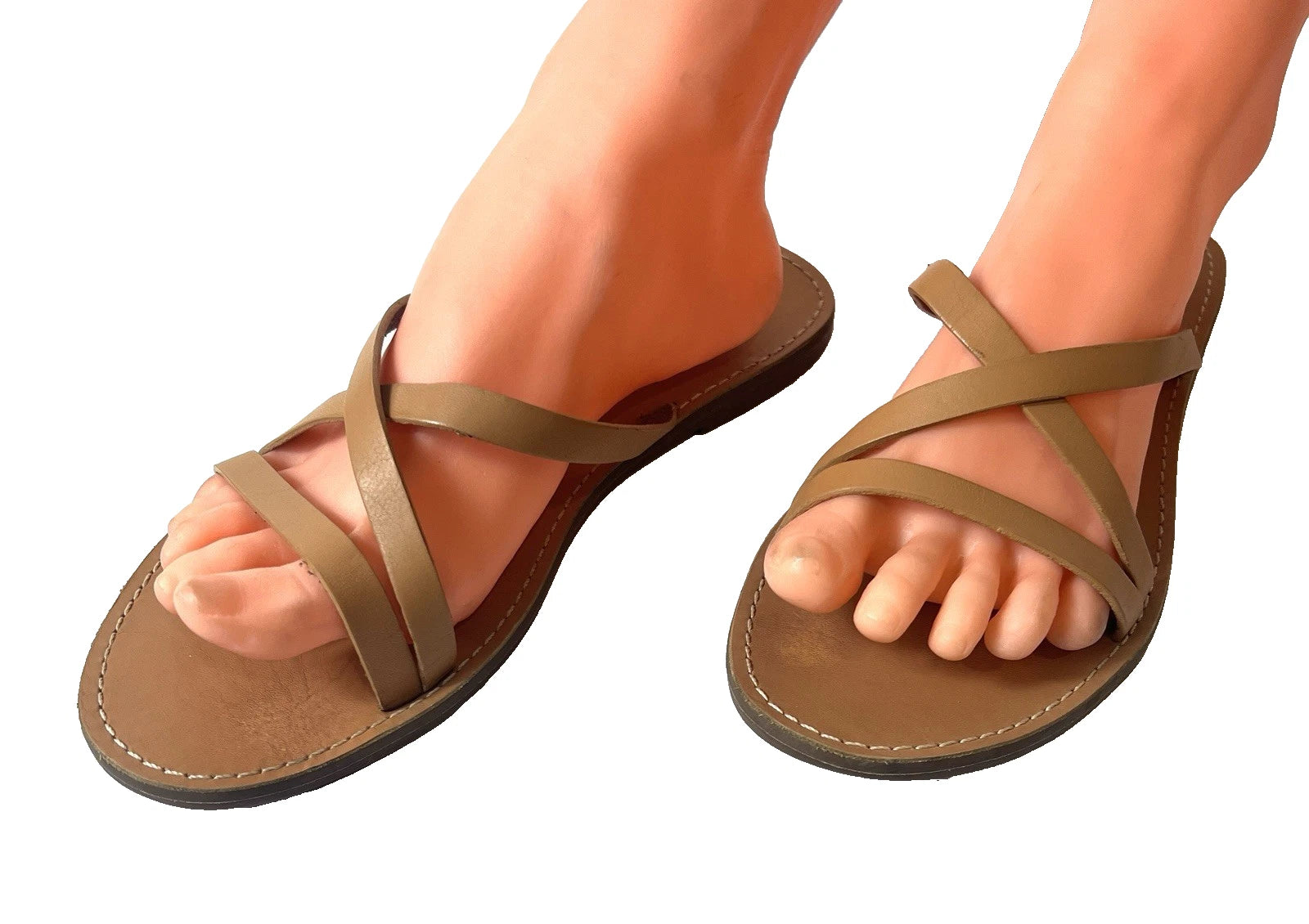 Madewell Womens Sz 8.5 M Tan Leather Slip On Slides Summer Comfort Casual Sandal