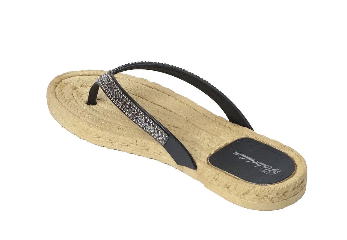 NEW Women's Fashion Glitter Thong Flip Flop Rhinestone Sandals Soft Rubber Sole