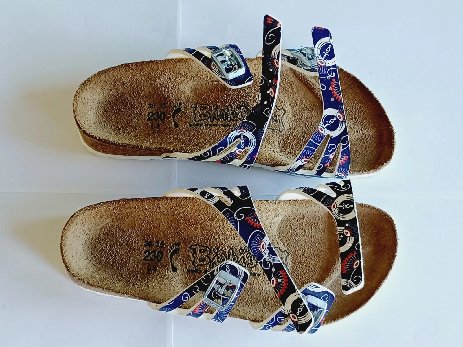 Birkenstock Birkis Sandals Women's 5 36 Blue Multicolored Paisley Sandals Shoes