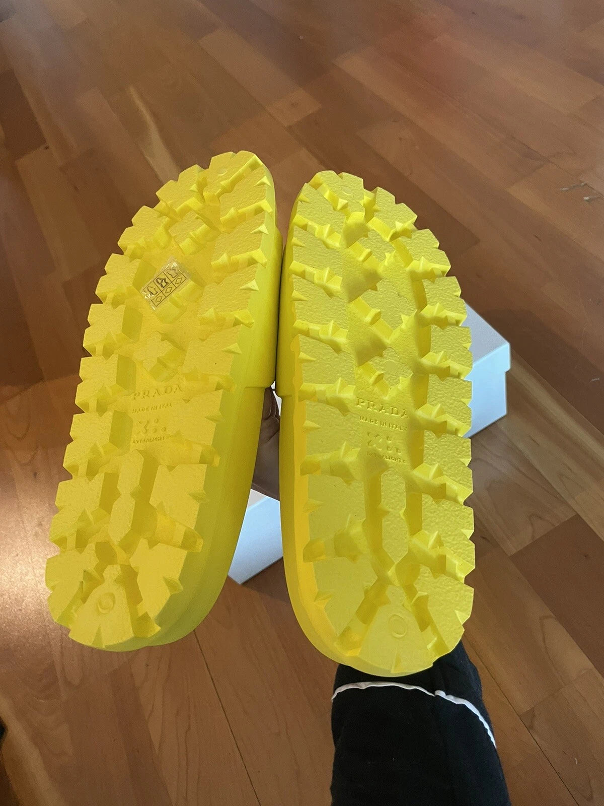 Prada Logo Rubber Pool Platform Slide Sandals - Yellow IT 36 / US 6 (Women’s)