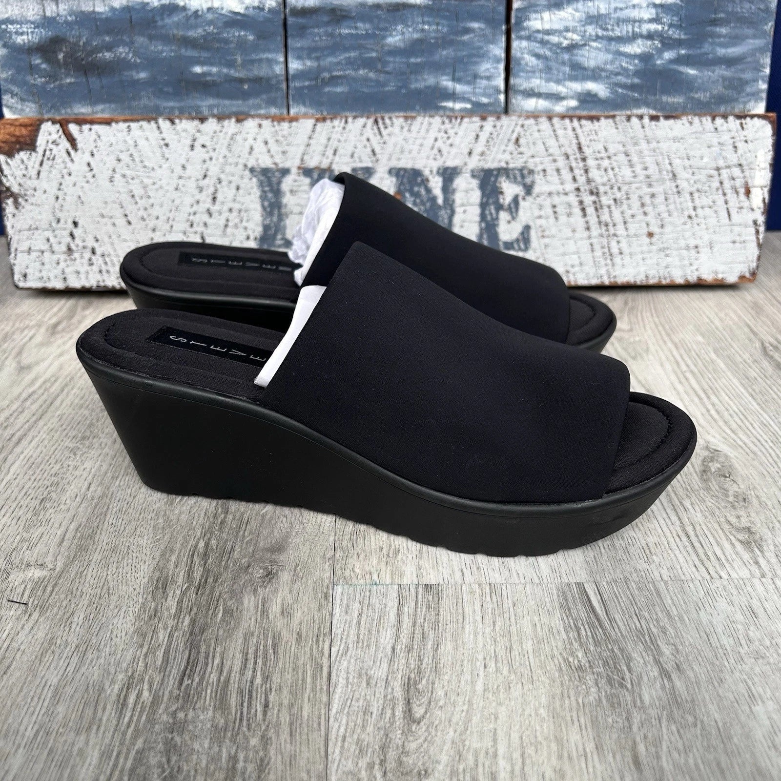 Vintage Style Y2K Steve Madden Size 9 Slinky wedge Slip On Platform Slide Sandal