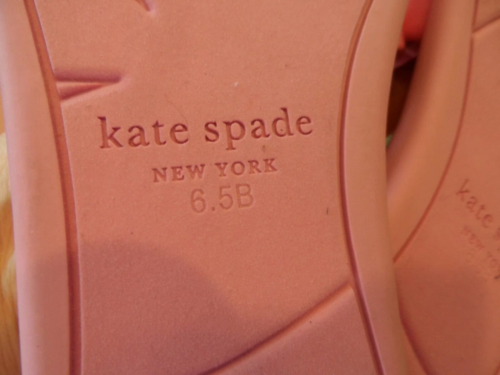 New Kate Spade New York Pink Madras Bikini Bow Slide Size 6.5B