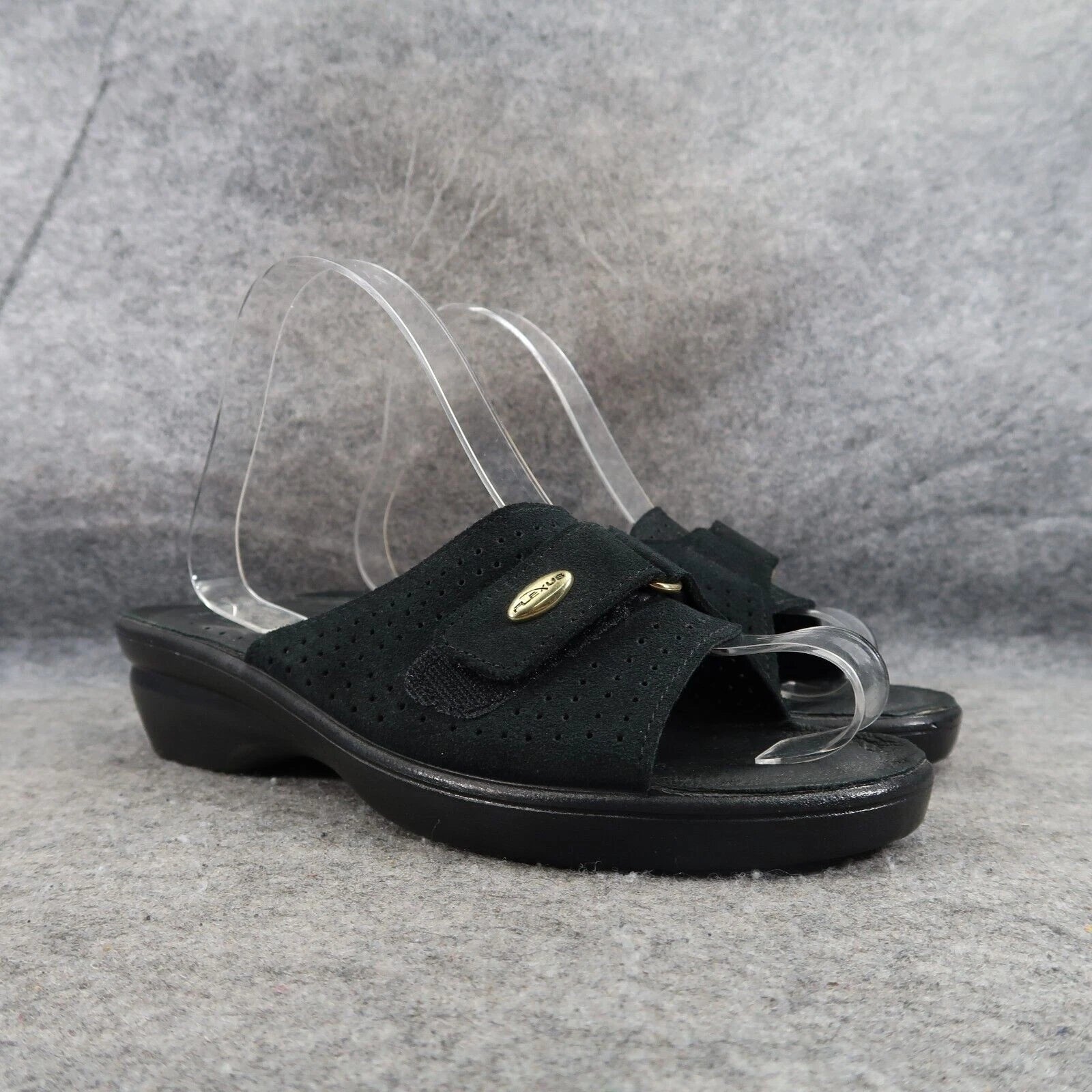 Spring Step Shoe Women 9 Sandal Flexus Wedge Slide Leather Comfort Fashion Black