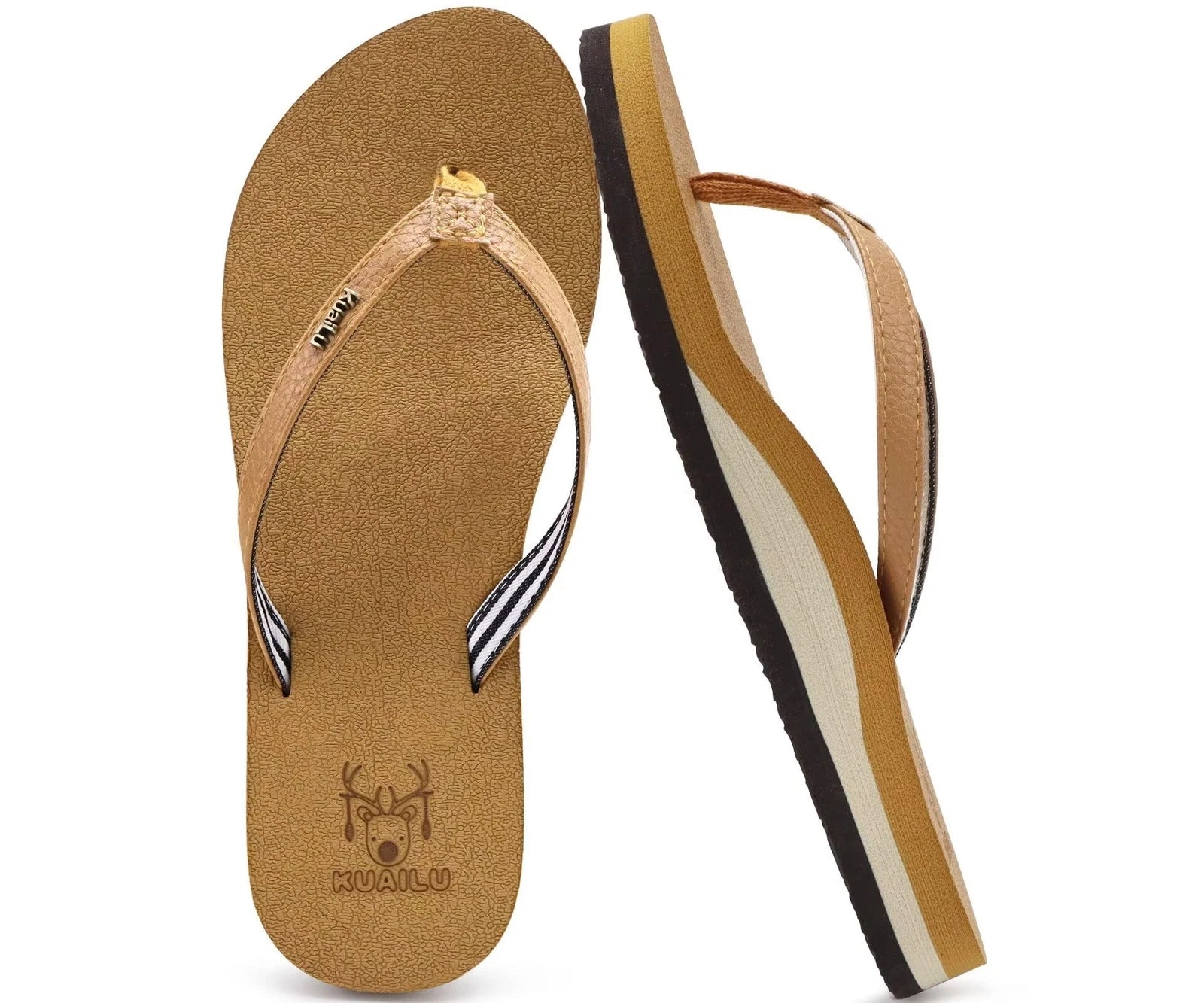 Arch Support Flip Flops for Women - Comfortable Summer Sandals Size 8.5
