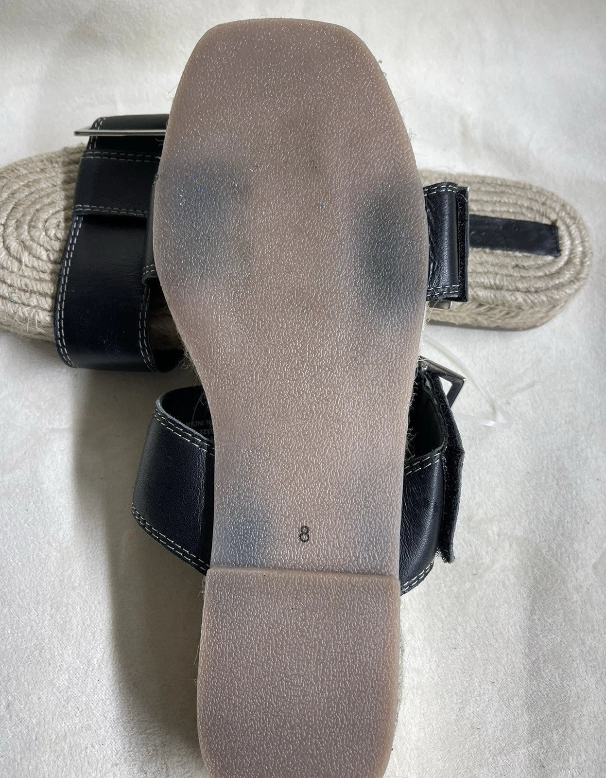 ASOS DESIGN Espadrille Slides in Black size US 8 Sandals Woman