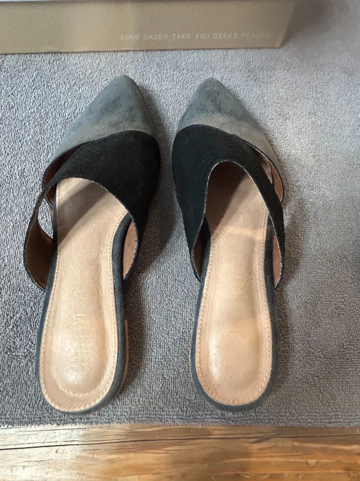 Mimi Mule slides black and grey size 10