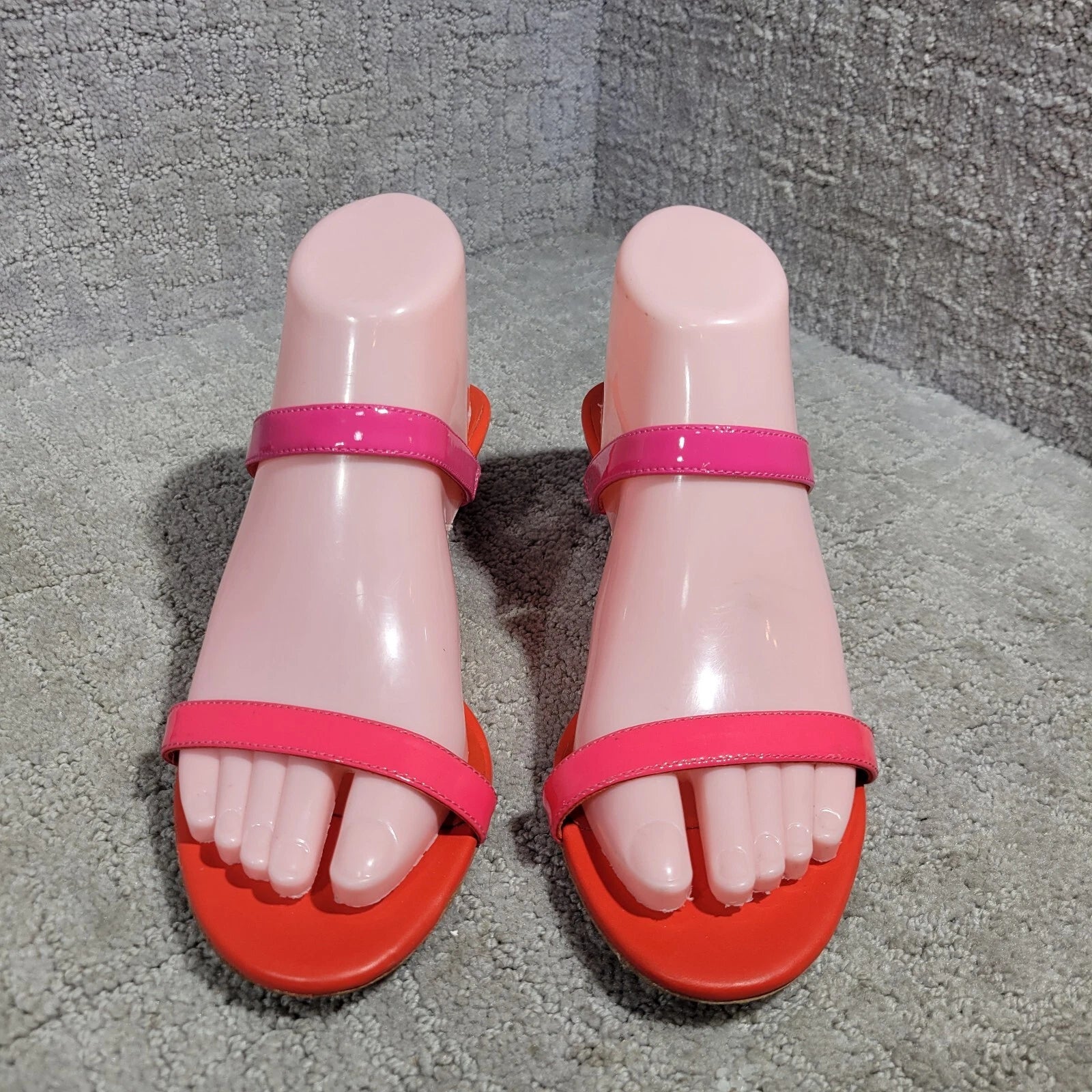 Kate Spade Palm Springs Women's Size 8B Pink Coral Patent Leather Slide Sandals